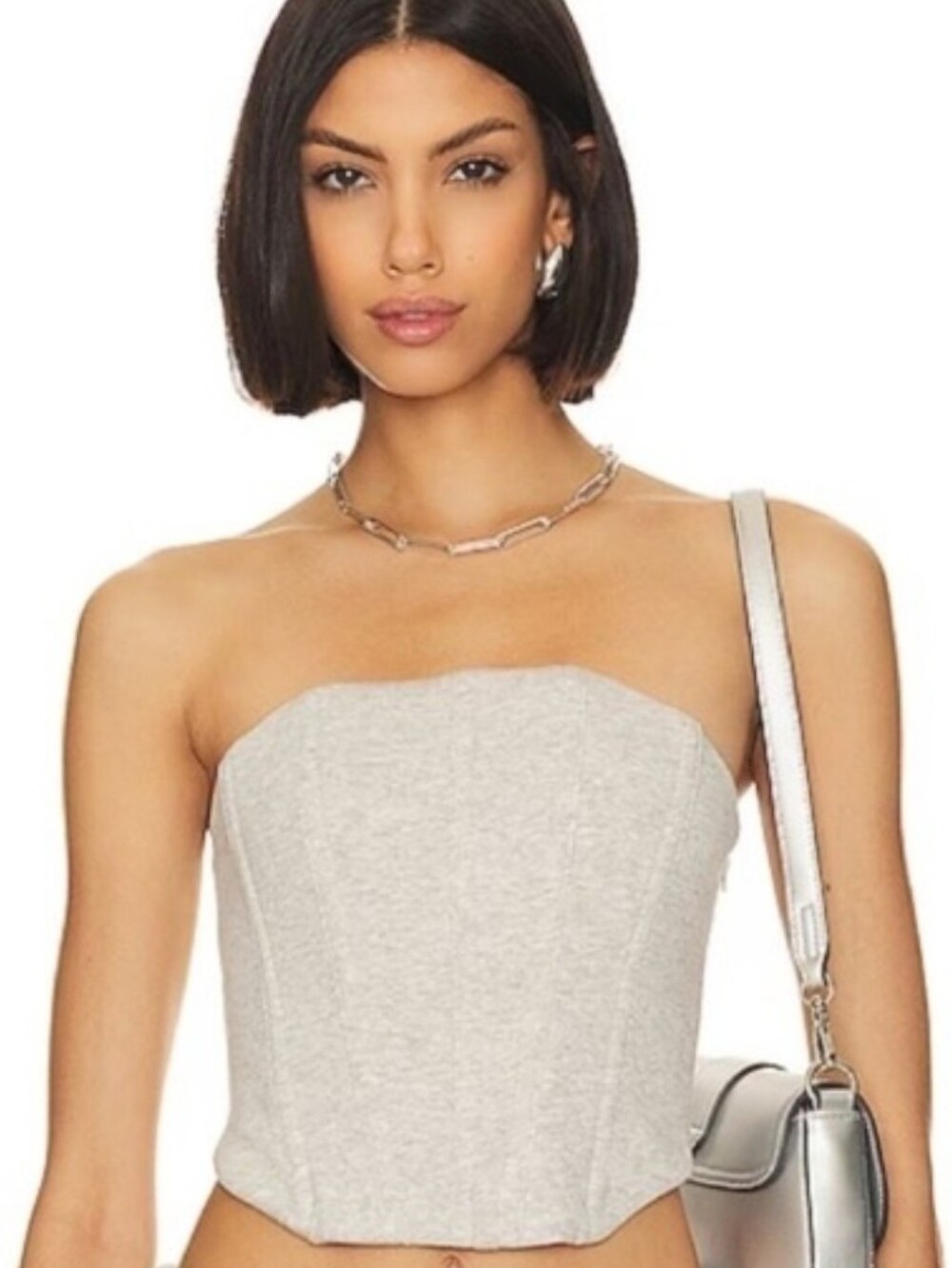 Good American Grey Corset  Top